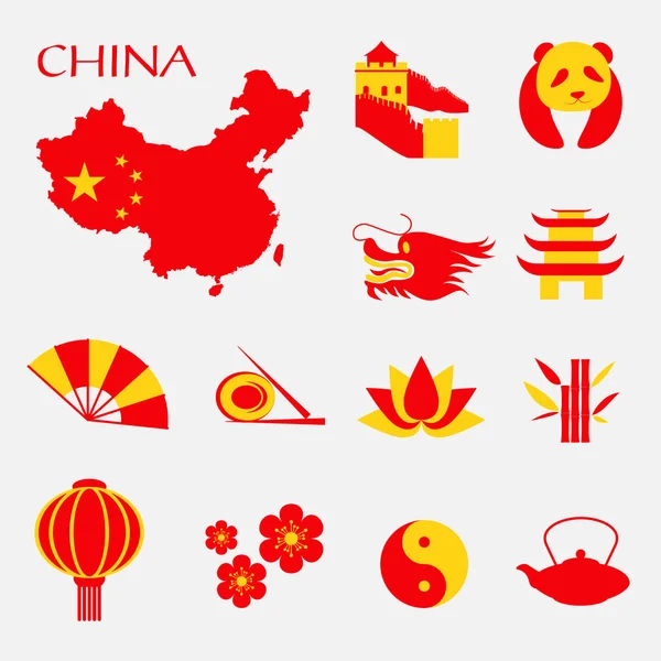 Conjunto de iconos de Infografía de China — Vector de stock