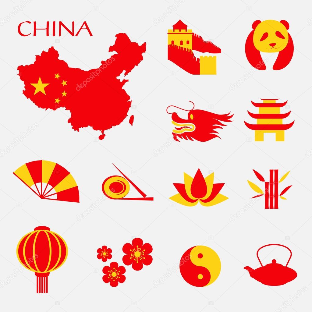 Set of China Infographic icons 