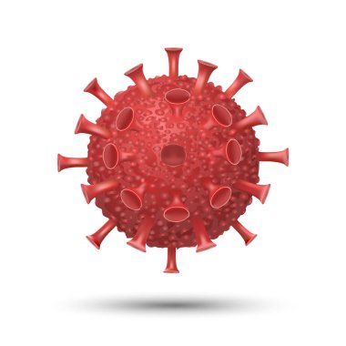 İzole edilmiş Coronavirus Bakteri Hücre vektör çizimi