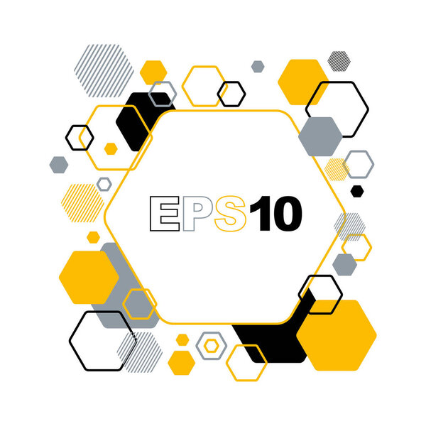 абстрактный дизайн технологии с различными цветными шестиугольниками векторной иллюстрацией
