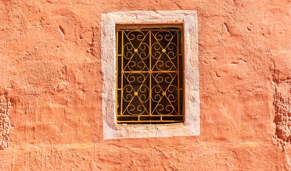 Cornice Tradizionale Stile Arabo Decorato Finestra Nel Centro Storico Muro — Foto Stock