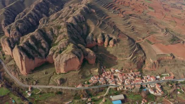 Islallana Village Located Road Highland Area Rioja — Αρχείο Βίντεο