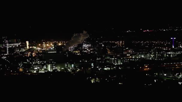 Blurred Spots Bright Lights Street Illumination Shining Dark Night City — Stock Video