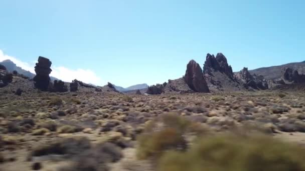 Úžasný Pohled Teide Tenerife Španělsko Pozadí Jasně Modré Oblohy — Stock video