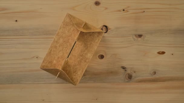 Zastavit Pohyb Záběr Ingrediencí Pro Ramen Polévka Odnést Papírové Krabice — Stock video