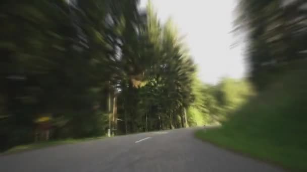 Вид Ветрового Стекла Автомобиля Бегущего Асфальтированной Дороге Через Сельскую Местность — стоковое видео