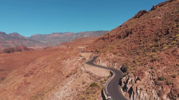 Vedere Aeriană Drumului Dintre Munții Stâncoși Din Insula Canary — Videoclip de stoc