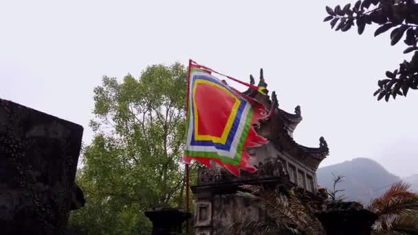 Templo Para Telhado Bandeira — Vídeo de Stock