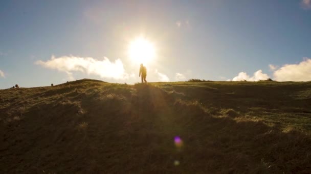 アイルランドの自然を考える女性観光客 — ストック動画