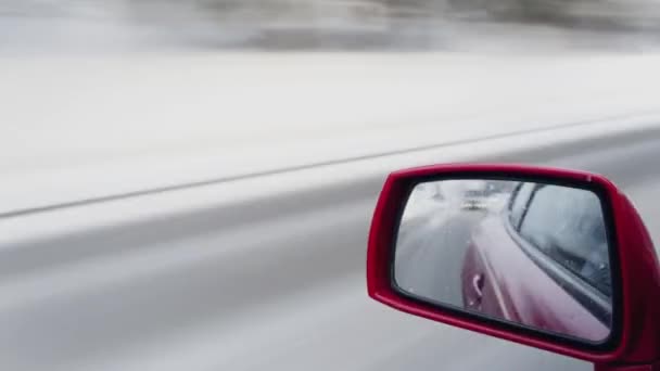 Zeitraffer Blick Aus Dem Fenster Eines Modernen Roten Autos Das — Stockvideo