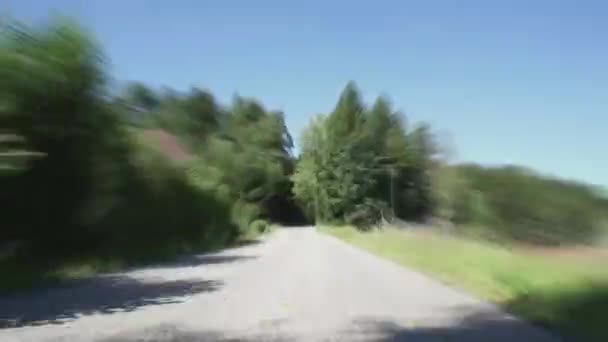 Time Lapse View Frontglass Car Running Countryside Asfalt Road Some — Stock video