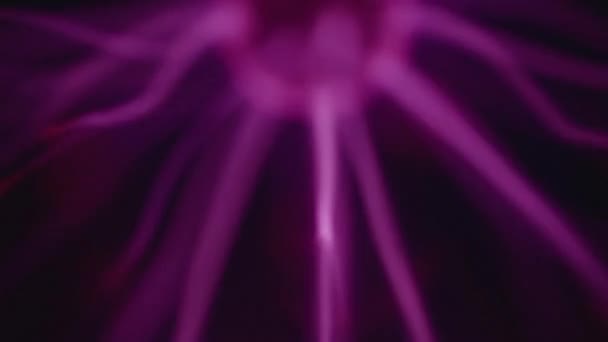 Abstract Neuron Shaped Neon Light Pattern Created Glowing Plasma Ball — Stock Video