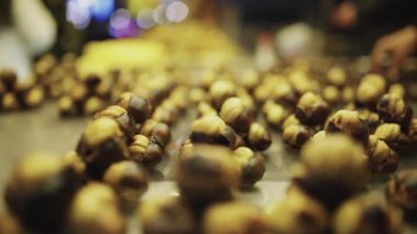 roasted chestnuts in market of Istanbul Turkey