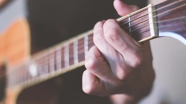 Crop Man Playing Guitar — Stock Video