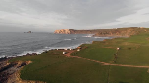 Tramonto Una Spiaggia Del Nord Della Spagna — Video Stock