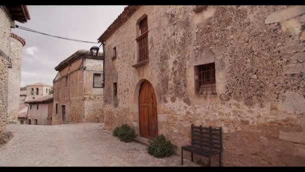 Calle Antigua Con Casas Piedra — Vídeo de stock