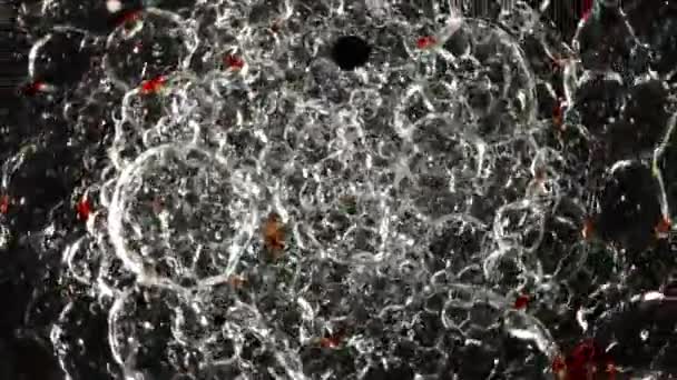 Beaucoup Bulles Dans Huile Sombre — Video