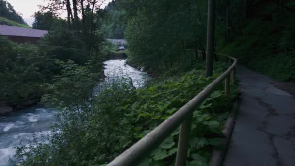 Camino Cerca Río Montaña Rápida — Vídeo de stock