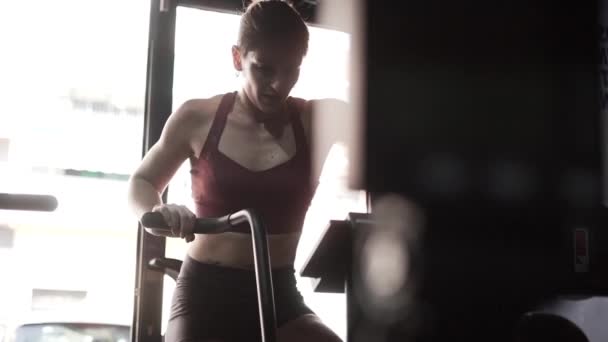 Mujeres Haciendo Ejercicio Gimnasio — Vídeo de stock