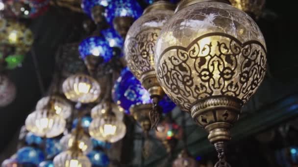 Dükkandaki Arap Lambaları — Stok video
