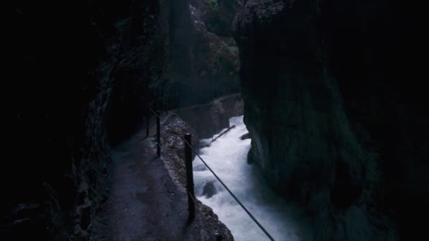 Caminho Perto Rio Montanha Rápida — Vídeo de Stock