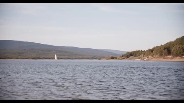 Yacht Cheval Sur Lac Ondulant — Video