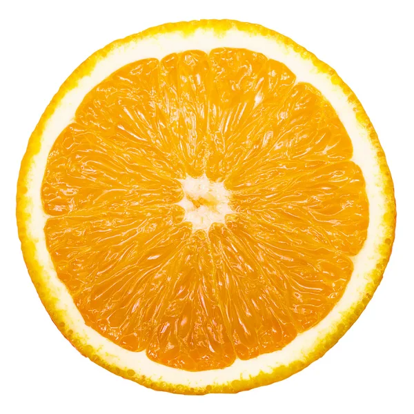 Fatia de laranja fresca isolada no fundo branco — Fotografia de Stock