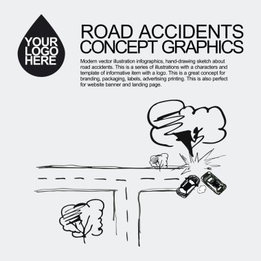 Trafik kazası. Araba kaza olayı.