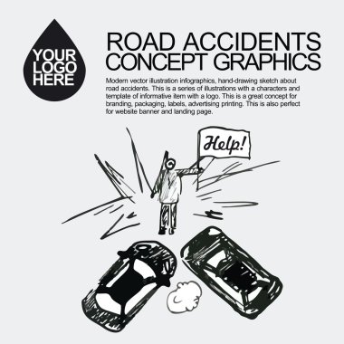 Trafik kazası. Araba kaza olayı.