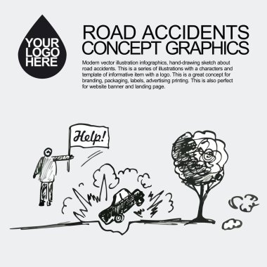 Trafik kazası. Araba kaza olayı.