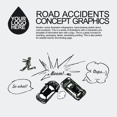 Trafik kazası. Araba kaza olayı.