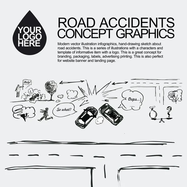 Road accident. The car crashed incident. Royalty Free Stock Illustrations