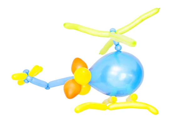 어린이 풍선 헬리콥터 모양의 흰색 절연 — 스톡 사진