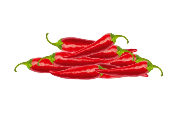 Röd hoade Chilipeppar med urklippsbana — Stockfoto