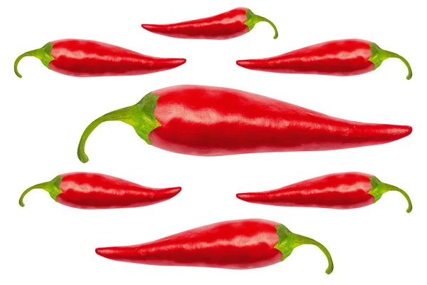 Rote Chilischoten mit Schnittpfad — Stockfoto