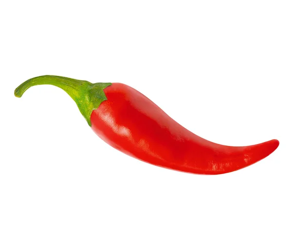 Jeden red hot chili pieprz, ze ścieżką przycinającą — Zdjęcie stockowe