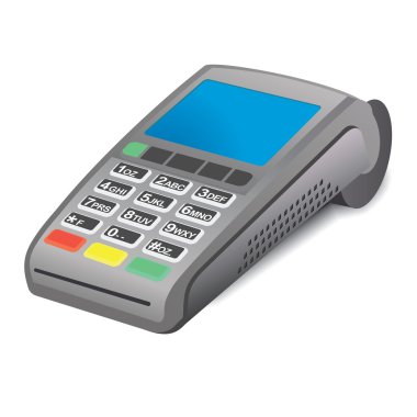 POS beyaz arka plan üzerinde terminal