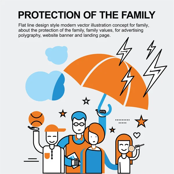 Protection of the family concept — Stock Vector