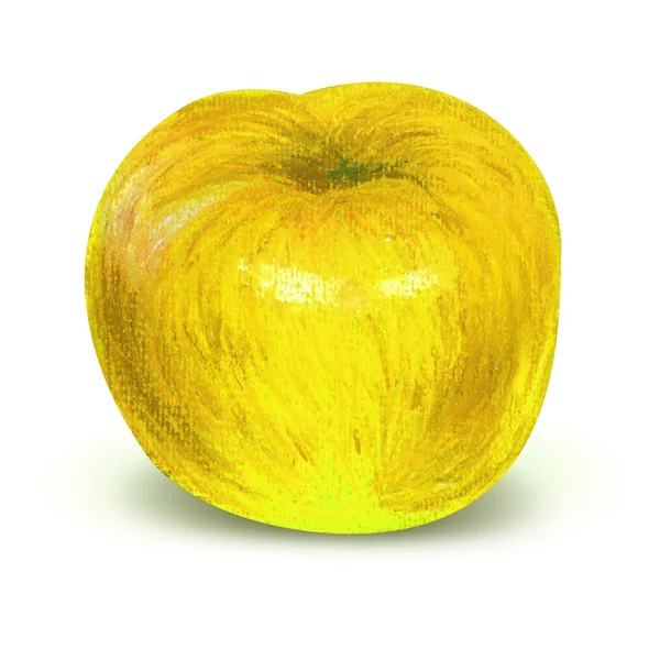 Målade gula äpple med arbetsbana — Stockfoto