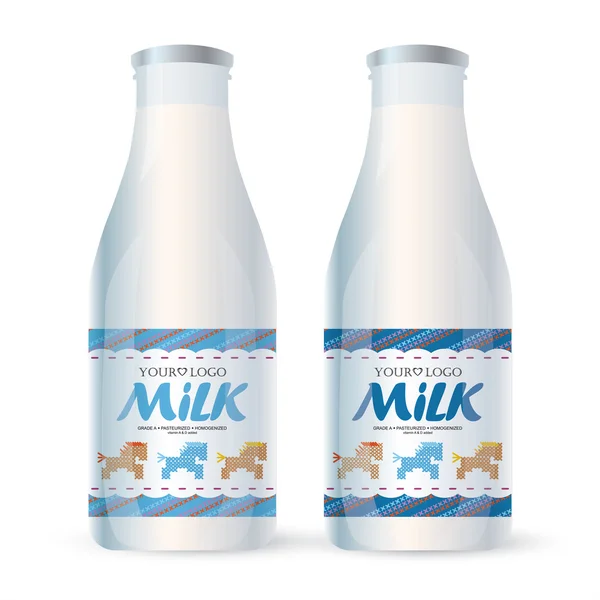 Label melk met het concept van kruissteek — Stockfoto