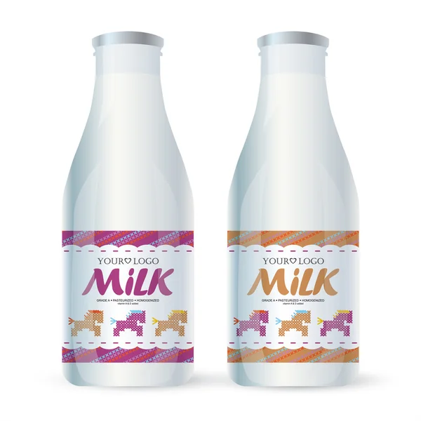 Label melk met het concept van kruissteek — Stockfoto