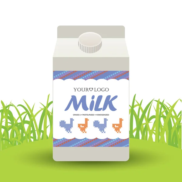 Label melk met het concept van kruissteek — Stockfoto