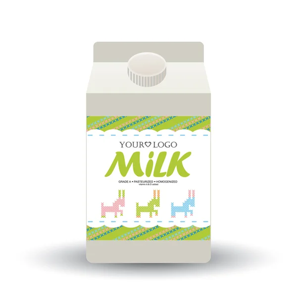 Label melk met het concept van kruissteek — Stockfoto