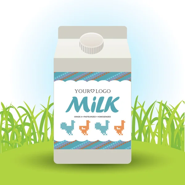 Rótulo de leite com o conceito de ponto de Cruz — Fotografia de Stock