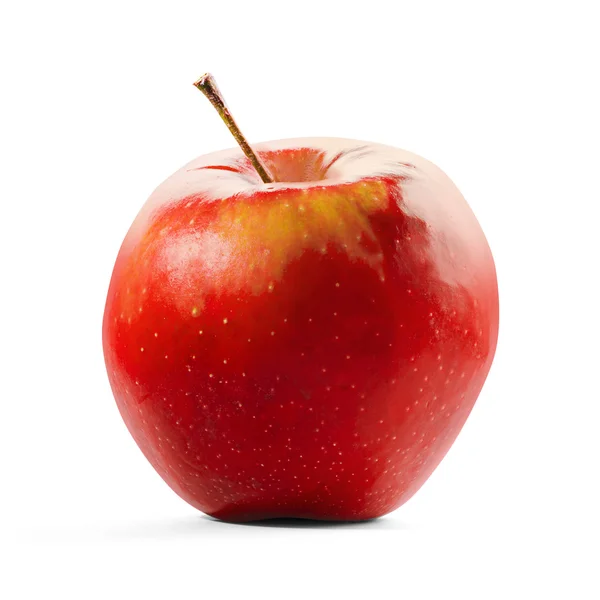 Manzana roja aislada en blanco con camino de recorte — Foto de Stock