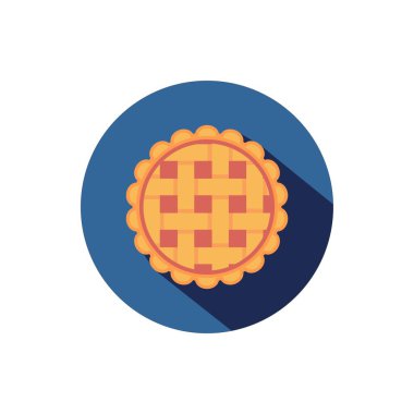 Uzun Gölgeli Amerikan Pasta Düz Simge Yuvarlak Çember Vektörü