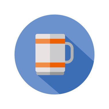 Cup Düz Simge Resimleri Beyazda İzole Edildi