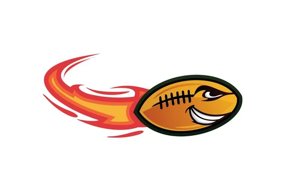 Mascotte Rugby Football Flaming Rocket Illustration — Image vectorielle