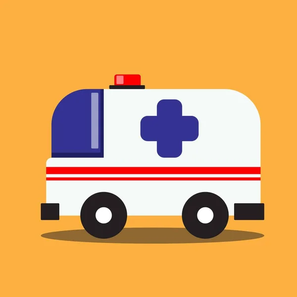 Ambulance Auto Moderne Platte Stijl Icoon Vector Illustratie — Stockvector