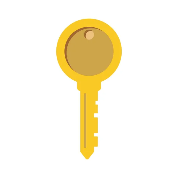 Gold Key Flat Icon Illustration — Stock Vector